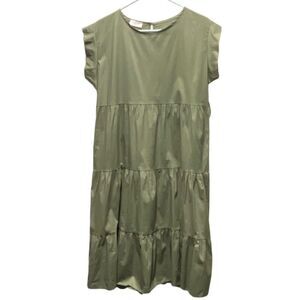 Vanessa Made with Love size L tiered peasant dress cotton 97% elastin